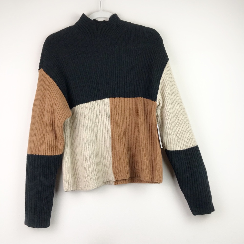 NWT Nordstrom Brown Nude Mock Neck Sweater (XS)
